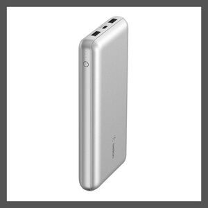 Open Box - Belkin -  20000mAh Power Bank 15W USB-A + USB-C - Sil Silver